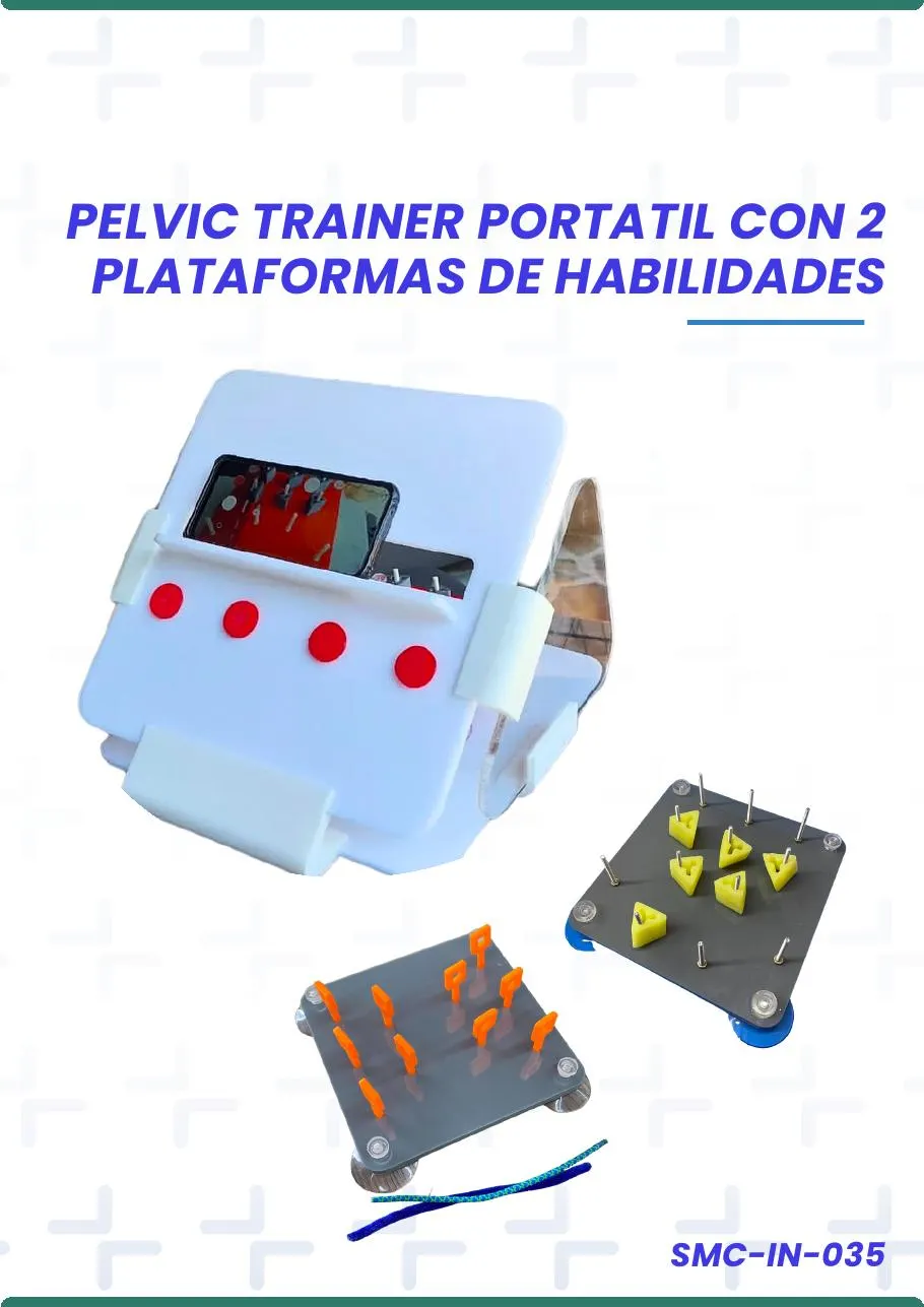 PELVIC TRAINER PORTATIL CON 2 PLATAFORMAS DE HABILIDADES