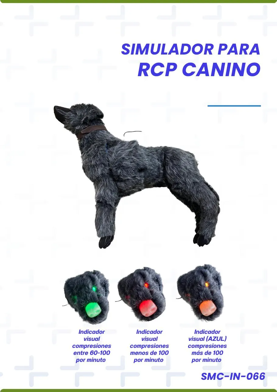 SIMULADOR PARA RCP CANINO visual         visual     visual (AZUL) por minuto     por minuto     por minuto